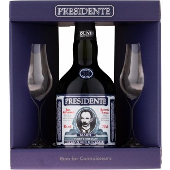 Presidente Marti Solera 15 40% 0,7 l (dárčekové balenie 2 poháre)