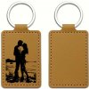 Prívesok na kľúče z umelej kože obdĺžnik Svetlo hnedá