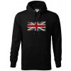 Britská vlajka stará - Mikina pánska Cape s kapucňou - 4XL ( Čierna )