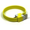 Logo USB kábel (2.0), USB A samec - microUSB samec, 0.25m, žltý, blister, náramok, DOPRADE