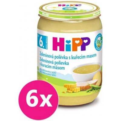 6x HiPP BIO Zeleninová polievka s kuracím mäsom 190g