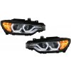 KITT Lightning Angel Eyes Headlights LED DRL suitable for BMW 3 Series F30 F31 Sedan Touring (10.2011-05.2015) Black