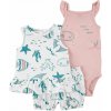 CARTER'S Set 3dielny tričko bez rukávov, kraťasy, body bez rukávov Pink Ocean dievča LBB 9m