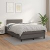 Box spring postel s matrací šedá 120x200 cm umělá kůže Šedá 3140997