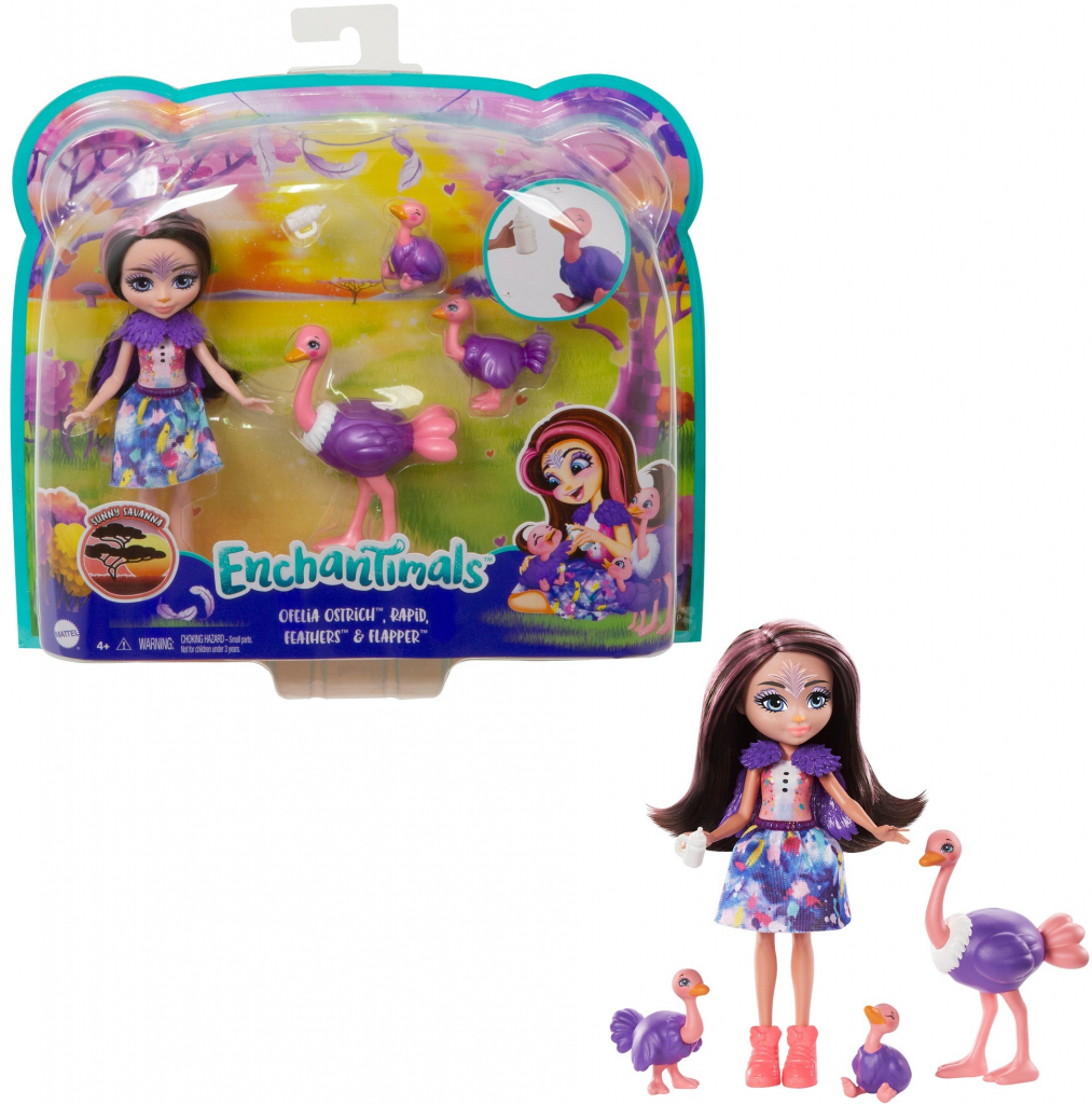 Mattel Enchantimals Ofelia Ostrich s rodinkou