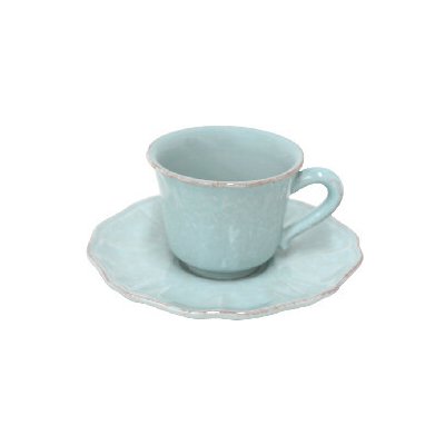 Šálka ??na kávu s tanierikom, 0,1L, IMPRESSIONS, modrá (tyrkysová)|Casafina