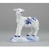 Cibulák figúrka jahňa s hlavou hore 6 cm cibulový porcelán, originálny cibulák Dubí