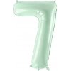 PartyDeco Fóliový balón narodeninové číslo 7 pastelovo-zelený 72 cm