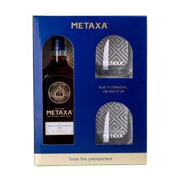 Metaxa 12* 40% 0,7 l (darčekové balenie 2 poháre)