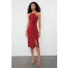 Trendyol Burgundy Bodycon Slit Halter Neck Midi Pencil Skirt Woven Dress tmavočervená 40 Trendyol 8683049859512