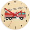 ModernClock Detské nástenné hodiny Ami Hasičské auto 30 cm viacfarebné