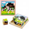 Studo Wood kostky zvířátka na farmě