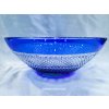 Hluboká, otevřená modrá mísa z přejímaného skla 27,5 cm