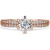 Florence Side Stones | Zásnubný prsteň so stredovým kameňom 0.400ct, ružové zlato, s diamantmi 47