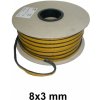 ZOP PLUS Šnúra žiaruvzdorná – šedá, samolepiaca – 8x3 mm – plochá