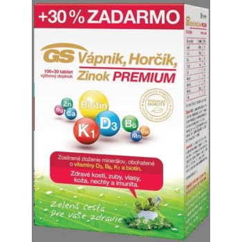GS Vápnik Horčík Zinok Premium 130 tabliet