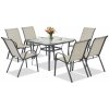 Svetlosivý záhradný nábytok Modena pre 6 osôb so štvorcovým stolom Garden Point