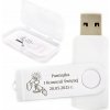 Pendrive MemoRabbit twister 32 GB USB 2.0 gravírovanie sväté prijímanie 32 GB USB 2.0 biely