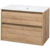 Mereo Opto - Skrinka s umývadlom, 81x60x46 cm, 2 zásuvky, dub CN921