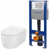 Súprava WC misa s pomaly sa sklápajúcim sedadlom Cersanit Inverto S701-419, súprava stojan s tlačidlom Cersanit S701-778