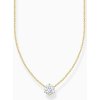 Thomas Sabo KE2210-414-14-L45V Gold-plated chain w. white zirconia pendant