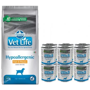 Vet Life dog Hypoallergenic fish & potato 12 kg