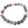 Achát Botswana šedý matný náramek elastický přírodní kámen, kulička 8 mm / 16 - 17 cm, přináší do života úspěch