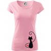 Zamilovaná mačka spredu - Dámske tričko Pure - XS ( Ružová )