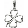 Zlatý prívesok z bieleho zlata štvorlístok 2711LOTW (585/1000) 0.65 g