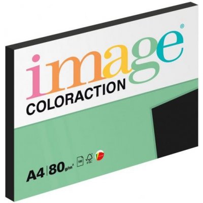 Farebný papier Image Coloraction, A4, 80g, čierny, 100 hárkov