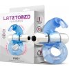 LateToBed Firey Vibrating Penis Ring with Rabbit Blue