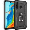Puzdro Huawei P30 Lite plastové čierne s magnetickým držiakom