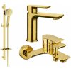 MEXEN/S - Alfa DQ40 Set umývadlovej a vaňovej batérie s príslušenstvom, zlato 745703DQ40-50