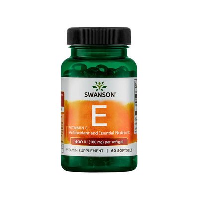 Swanson Vitamin E 400 IU 60 ks, gélové tablety, 400 IU (180 mg)