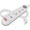 Predlžovací prívod 3 zásuvky 2m EMOS P1312FC USB s vypínačom