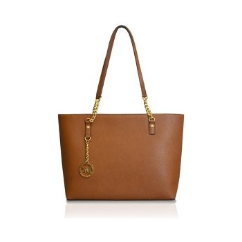 Michael Kors kožená business kabelka Jet set Chain Leather Tote brown