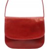 Dámska kožená kabelka cez rameno Florence červenej farby, crossbody 27 x 21 x 10 cm