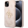 Guess kožený kryt 4G s kovovým logom na iPhone 15 (GUHCP15S4GMGPI) - ružový