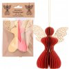 Papierový skladací anjelik 12 cm – vianočná červeň
