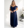 Whit You Dlhé spoločenské šaty VALENTINA s odhalenými ramenami 0011171 Farba: Tm.modrá, Veľkosť: 32