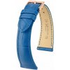 Kožený remienok Hirsch London L 04307085-7, modrý, aligátorová koža, dĺžka L, Quick Release 19 mm