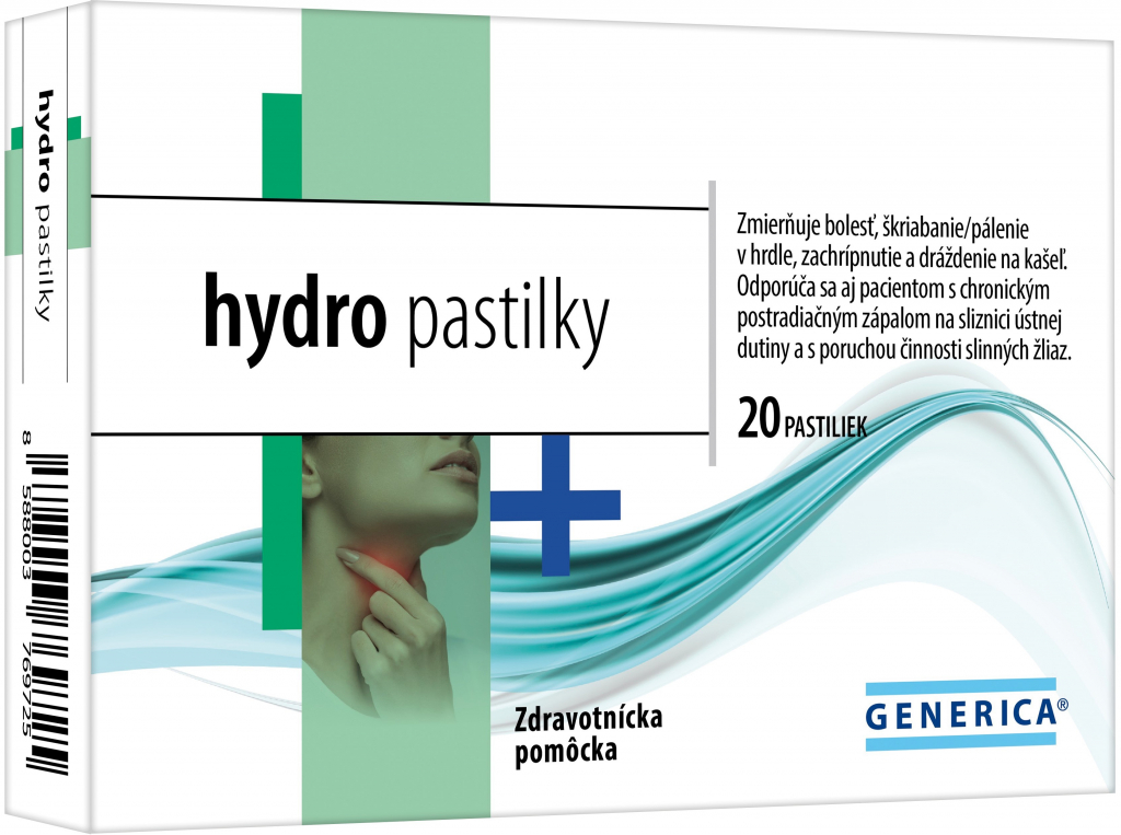 Generica hydro pastilky 20 ks