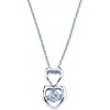 Dabog / Strieborný 925 dámsky náhrdelník Eternal Love s jednoduchým srdcom a zirkónom / ST-Z-NH-011