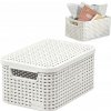 CURVER úložný box RATTAN S, 29,1 x 19,8 x 14,2 cm, biely, 03617-885
