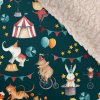 Takoy Softshell zimný s bielym barančekom premium cirkus Animals black-NS-19925