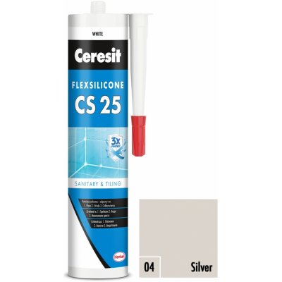 CERESIT CS 25 Sanitárny silikón 280g silver