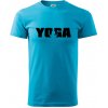 Yoga nápis - Klasické pánske tričko vyššej gramáže - 2XL ( Svetlý tyrkys )
