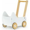 ECOTOYS Drevený vozík pre bábiky biely (ESC-W-0173)