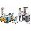Set kuchynka a obchod Tefal Studio Kitchen 360° Smoby elektronická s realistickými zvukmi s chladničkou a skenerom so zvukom a svetlom