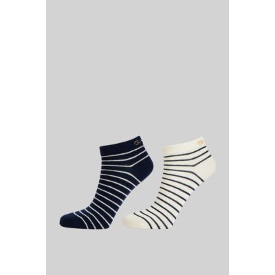 Gant ponožky BRETON STRIPE ANKLE SOCKS 2-PACK modrá